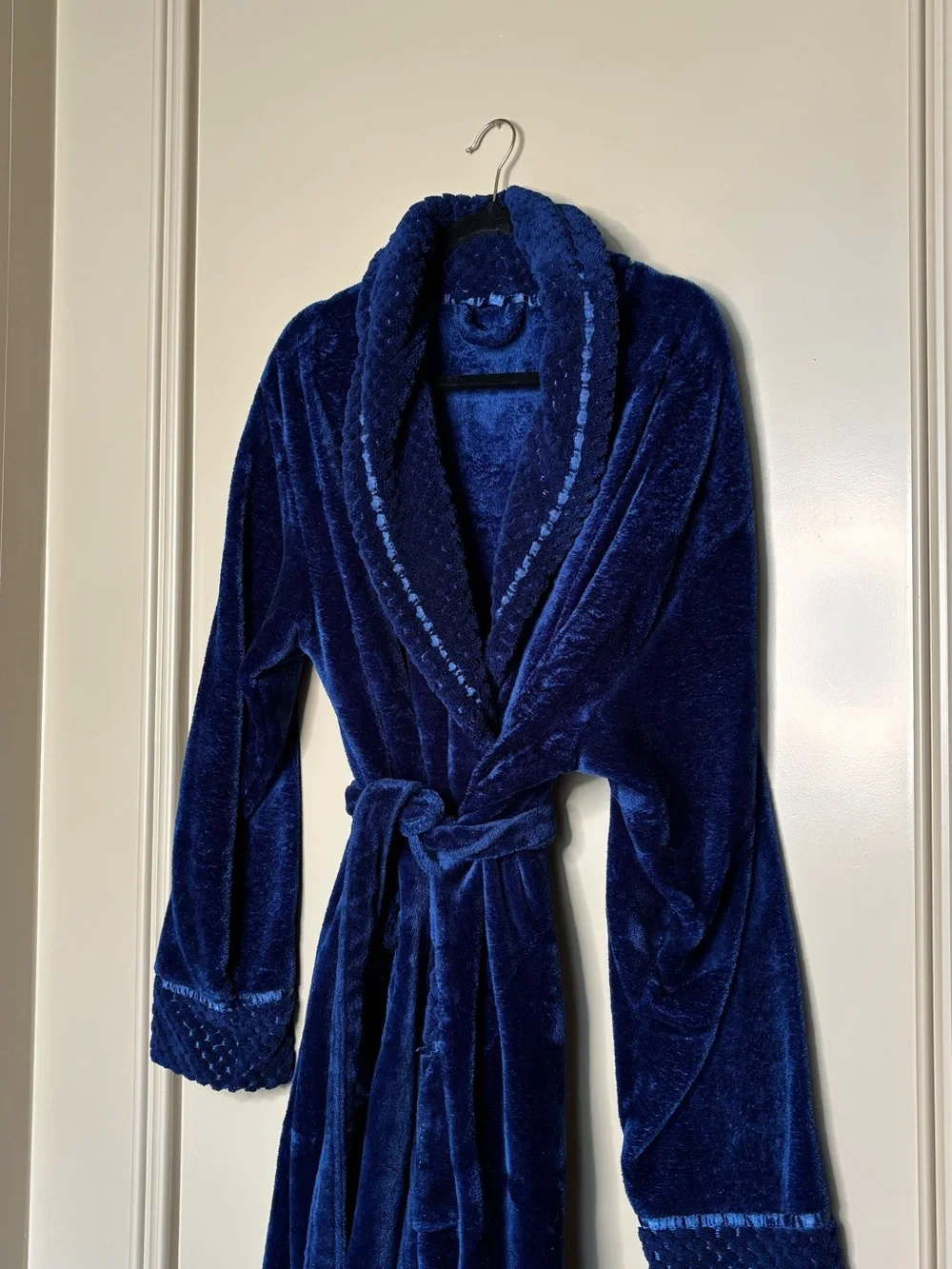 Plush Navy Velour Women's Robe